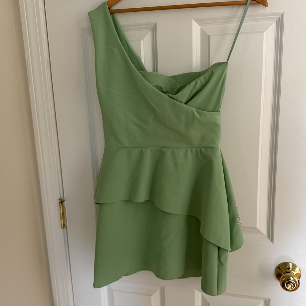 NWT Chiara Boni La Petite Robe One Shoulder Cocktail Dress Sequin Floral IT40/4 - Picture 7 of 16